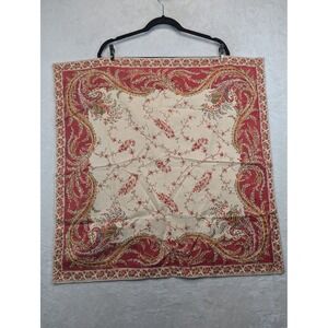 Ralph Lauren Home Mirabeau Euro Pillow Sham Red Paisley Floral 100% Cotton